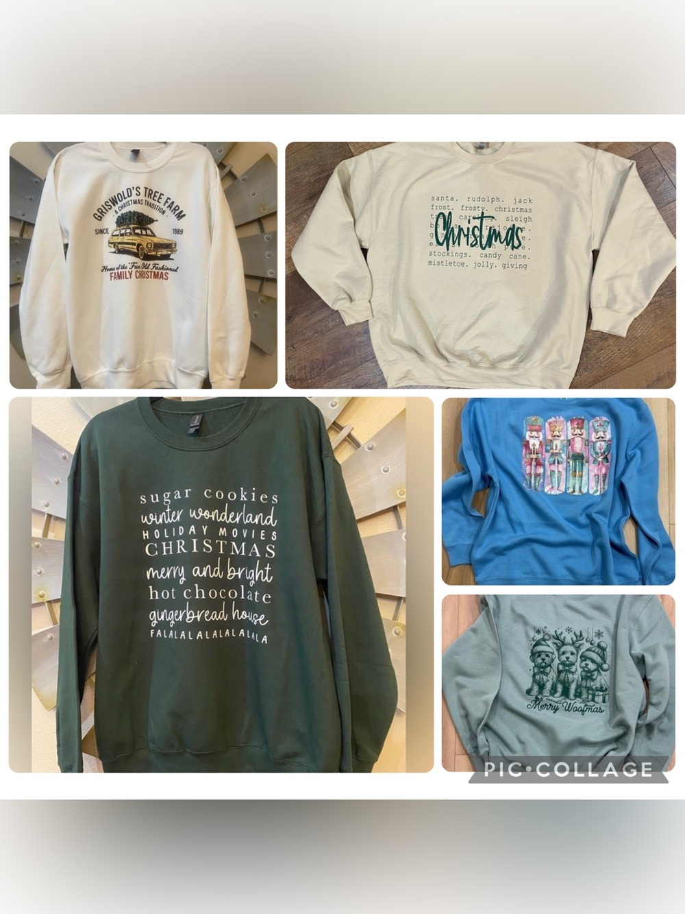 NWOT Set of 5 Holiday Graphic Crewneck Sweater - Size XL
